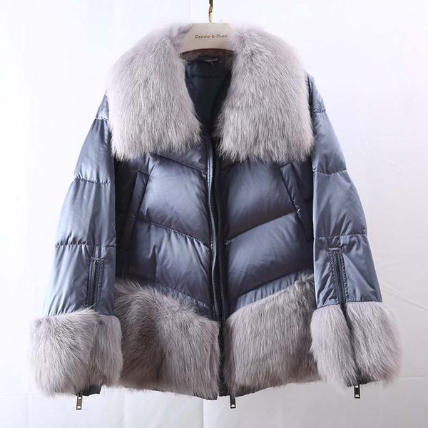 thick warm winter coat women 2019 new fashion short parkas gray-blue with big geniune sheep fur collar down jacket, Black
thick warm winter coat women 2019 new fashion short parkas gray-blue with big geniune sheep fur collar down jacket, Black