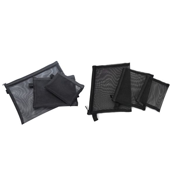 6pcs mesh makeup bag with zipper travel cosmetics organizer see through beauty essentials storage bag s/m/l,black
6pcs mesh makeup bag with zipper travel cosmetics organizer see through beauty essentials storage bag s/m/l,black