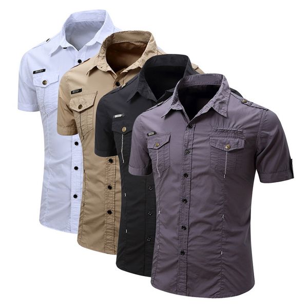 formal solemn chemise homme turn-down collar short sleeve cargo shirt men slim casual camisa masculina buttons summer men shirts, White;black
formal solemn chemise homme turn-down collar short sleeve cargo shirt men slim casual camisa masculina buttons summer men shirts, White;black