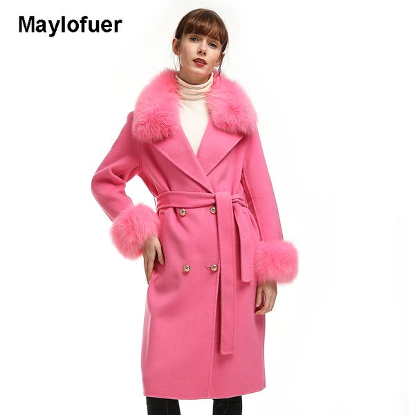 maylofuer 2019 real fur coat winter jacket women natural fur collar cashmere wool blends long outerwear ladies streetwear, Black
maylofuer 2019 real fur coat winter jacket women natural fur collar cashmere wool blends long outerwear ladies streetwear, Black