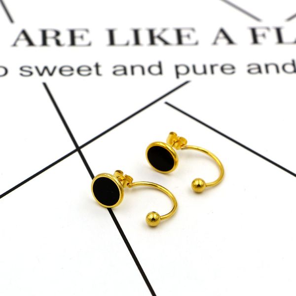 new u shaped hook line ball black enamel women stud earring stainless steel gold color earring for women girls piercing jewelry, Golden;silver
new u shaped hook line ball black enamel women stud earring stainless steel gold color earring for women girls piercing jewelry, Golden;silver