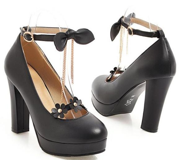 2019 women's shoes in spring and autumn with new style high heel coarse heel round head bowknot waterproof table @2134, Black
2019 women's shoes in spring and autumn with new style high heel coarse heel round head bowknot waterproof table @2134, Black
