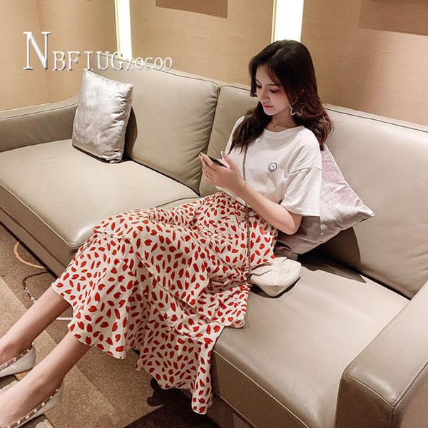 2020 summer new fashion women sets t shirt and french style skirts female sets, White
2020 summer new fashion women sets t shirt and french style skirts female sets, White