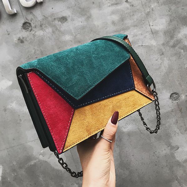 

driga retro matte patchwork crossbody bags for women messenger bags chain strap shoulder bag lady small flap criss-cross bag