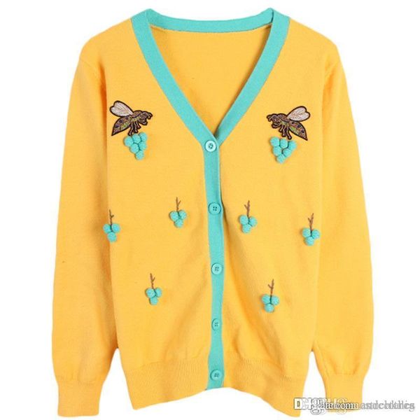 2020 designer jacket womens knit cardigan early autumn new womens contrast stripe bee embroidery v-neck long sleeve loosethin si, White;black
2020 designer jacket womens knit cardigan early autumn new womens contrast stripe bee embroidery v-neck long sleeve loosethin si, White;black