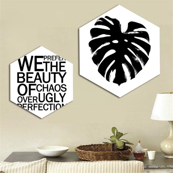 canvas painting nordic hexagon black and white leaves poster english letters quotes pictures prints wall art modular home decor
canvas painting nordic hexagon black and white leaves poster english letters quotes pictures prints wall art modular home decor