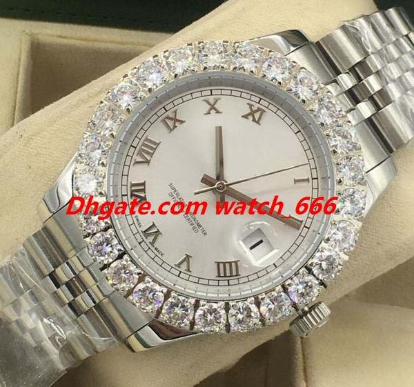 new version luxury watch 4 style bigger diamond bezel watch 43mm roman dial jubliee steel automatic fashion men's watches wristwatch, Slivery;brown
new version luxury watch 4 style bigger diamond bezel watch 43mm roman dial jubliee steel automatic fashion men's watches wristwatch, Slivery;brown