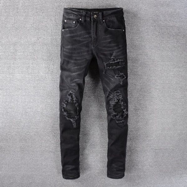 2020 new retro men's straight jeans button pocket designer men's pants fashion distressed washed teen jeans men, Blue
2020 new retro men's straight jeans button pocket designer men's pants fashion distressed washed teen jeans men, Blue