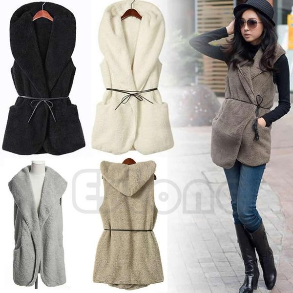 women hoodie long vest sleeveless jacket faux lamb fur coat waistcoat outerwear, Black;white
women hoodie long vest sleeveless jacket faux lamb fur coat waistcoat outerwear, Black;white