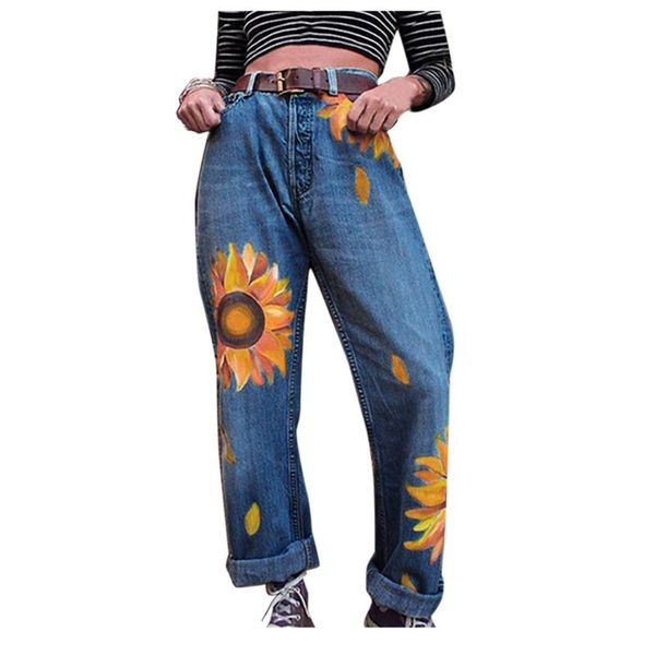womens jeans sunflower printed casual slim jeans mid waist lady fashion sunflowers slim pants length pants 3 colors, Blue
womens jeans sunflower printed casual slim jeans mid waist lady fashion sunflowers slim pants length pants 3 colors, Blue