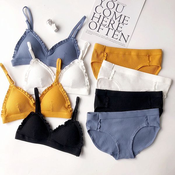 whorl cotton pure color comfortable bra and panty set thin underwear with pad women sleepwear ladies intimates lingerie bralette, Red;black
whorl cotton pure color comfortable bra and panty set thin underwear with pad women sleepwear ladies intimates lingerie bralette, Red;black