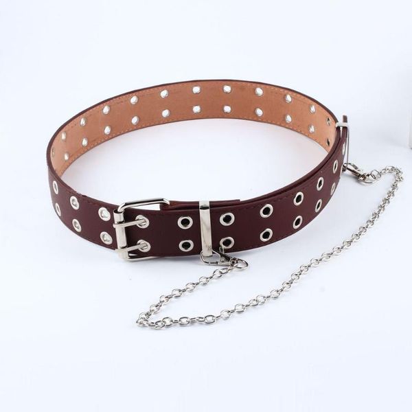 punk waist chain belt adjustable double eyelet grommet leather buckle detachable waist belts chain hip-hop waistband jeans, Black;brown
punk waist chain belt adjustable double eyelet grommet leather buckle detachable waist belts chain hip-hop waistband jeans, Black;brown