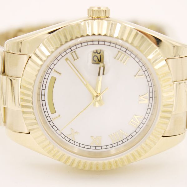 mens watch day date 40mm classic roma face yellow gold big date automatic mechanical sapphire glass stainless steel wristwatches, Slivery;brown
mens watch day date 40mm classic roma face yellow gold big date automatic mechanical sapphire glass stainless steel wristwatches, Slivery;brown