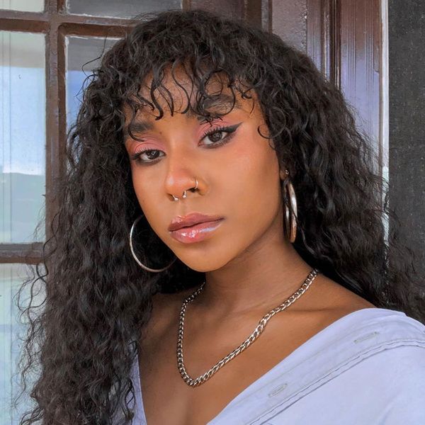 swinging forest 13x6 lace front human hair wigs pre plucked curly wig with bangs peruvian human hair wigs for women remy, Black;brown
swinging forest 13x6 lace front human hair wigs pre plucked curly wig with bangs peruvian human hair wigs for women remy, Black;brown