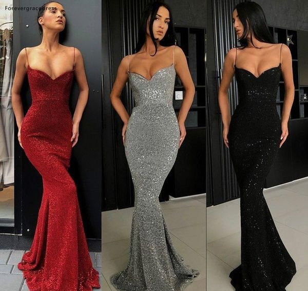 mermaid sequined prom dresses 2019 dark gray spaghetti straps pageant graduation wear evening party gowns plus size, White;black
mermaid sequined prom dresses 2019 dark gray spaghetti straps pageant graduation wear evening party gowns plus size, White;black