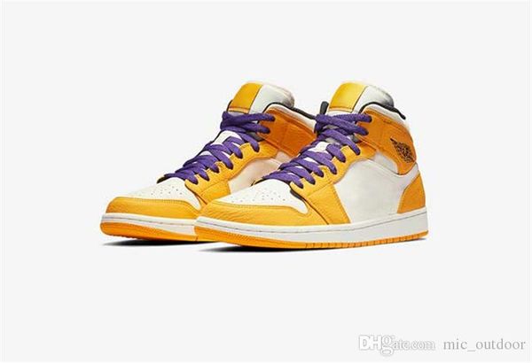 2019 Authentic Air Mid 1 Lakers NRG 852542-700 Retro White Yellow Purple 1S Basketball Shoes Sneakers With Original Box Discount US7-12 
2019 Authentic Air Mid 1 Lakers NRG 852542-700 Retro White Yellow Purple 1S Basketball Shoes Sneakers With Original Box Discount US7-12