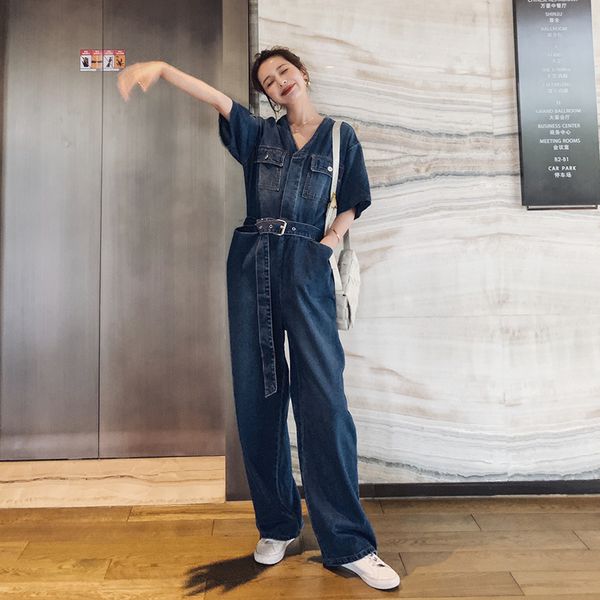 2020 women short sleeve v-neck wide leg jeans sashe jumpsuits female straight one piece trouser denim pants romper overalls 0849, Black;white
2020 women short sleeve v-neck wide leg jeans sashe jumpsuits female straight one piece trouser denim pants romper overalls 0849, Black;white