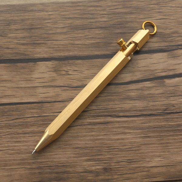 handmade portable edges shape action bolt edc retro brass tactical pen ball pen w/ key ring
handmade portable edges shape action bolt edc retro brass tactical pen ball pen w/ key ring