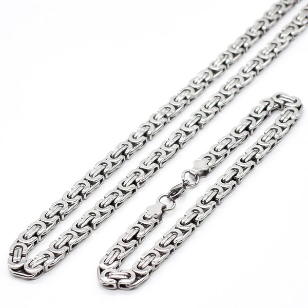 6mm width silver color fashion byzantine flat chain jewelry sets stainless steel necklace & bracelet for female male jewelry
6mm width silver color fashion byzantine flat chain jewelry sets stainless steel necklace & bracelet for female male jewelry