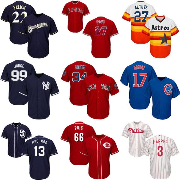 Mens Jerseys 22 Christian Yelich 3 Bryce Harper 13 Manny Machado 17 Kris Bryant 27 Jose Altuve 99 Aaron Judge Stitched Jersey
Mens Jerseys 22 Christian Yelich 3 Bryce Harper 13 Manny Machado 17 Kris Bryant 27 Jose Altuve 99 Aaron Judge Stitched Jersey