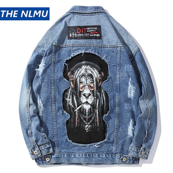 2019 autumn denim jacket men hole lion print jeans coat mens hip hop jackets streetwear fashion harajuku male hz227, Black;brown
2019 autumn denim jacket men hole lion print jeans coat mens hip hop jackets streetwear fashion harajuku male hz227, Black;brown