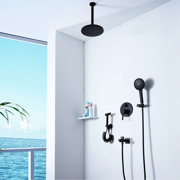 9 inch material abs bathroom faucet black set and cold brass mixing valve shower tap rainfall shower system concealed mixer
9 inch material abs bathroom faucet black set and cold brass mixing valve shower tap rainfall shower system concealed mixer