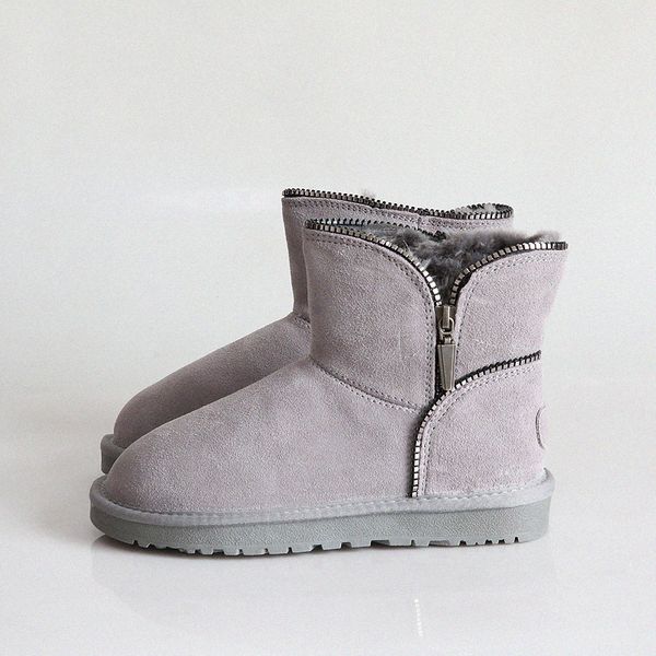 genuine leather snow boots fashion round toe zipper handmade short ankle strap boots winter comfortable fur, Black
genuine leather snow boots fashion round toe zipper handmade short ankle strap boots winter comfortable fur, Black