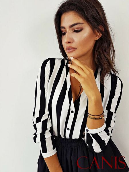 womens summer striped fashion and blouses elegant v neck blouse loose harajuku shirt ladies tunic vintage camisa feminina, White
womens summer striped fashion and blouses elegant v neck blouse loose harajuku shirt ladies tunic vintage camisa feminina, White