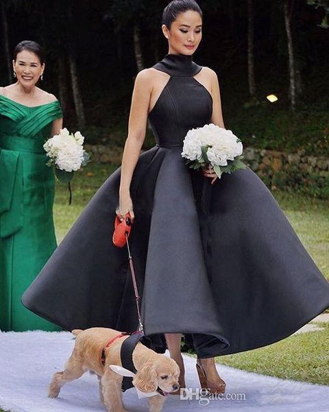 elegant white evening dress 2019 spring high neck satin a line prom gowns backless formal party dress ankle length sleeveless evening gown, Black;red
elegant white evening dress 2019 spring high neck satin a line prom gowns backless formal party dress ankle length sleeveless evening gown, Black;red