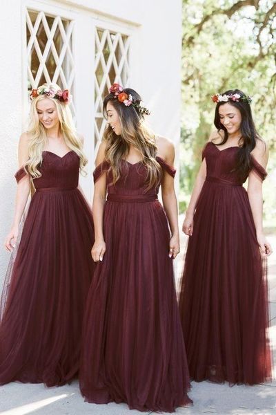2019 new burgundy country bridesmaid dresses a-line off shoulder tulle sweetheart simple party wedding guest dress maid of honor gowns, White;pink
2019 new burgundy country bridesmaid dresses a-line off shoulder tulle sweetheart simple party wedding guest dress maid of honor gowns, White;pink