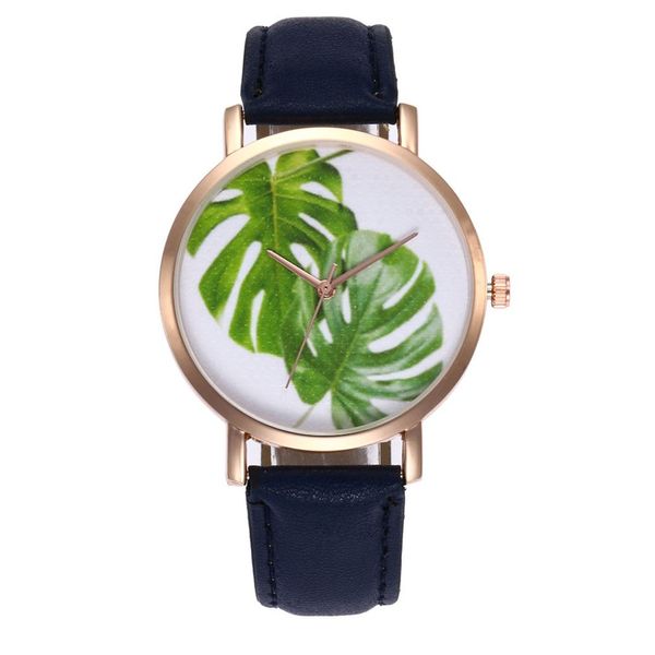 

gold shell tropical leaf quartz watch strap dress wristband trendy women movement valentine teenager young girl lover gift, Slivery;brown