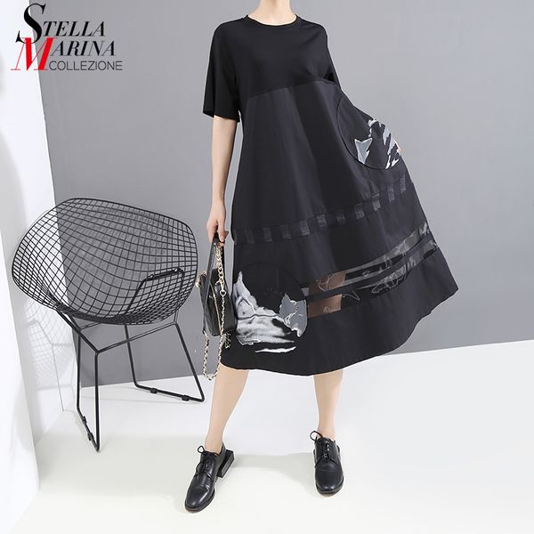 casual dresses * 2021 korean style women summer black printed dress short-sleeve o neck mesh join ladies midi wear robe 6126, Black;gray
casual dresses * 2021 korean style women summer black printed dress short-sleeve o neck mesh join ladies midi wear robe 6126, Black;gray