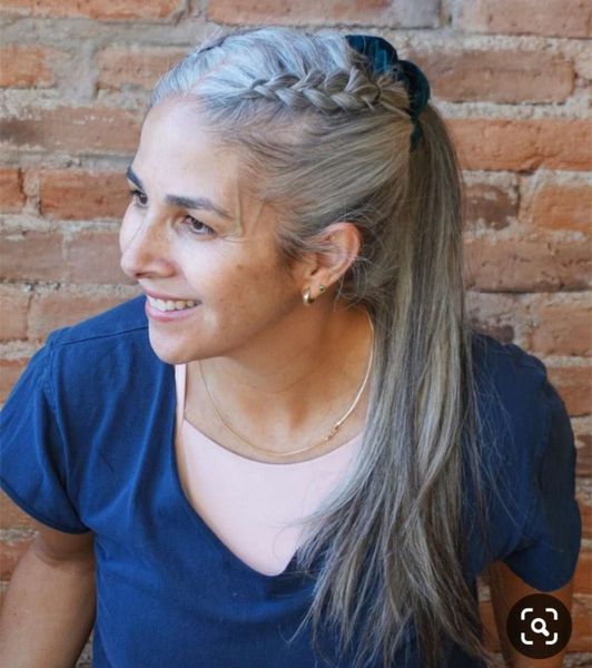 silky straight grey hair ponytail hairpiece salt pepper wraps with french braided european hair ponytail 8a grade silver grey, Black
silky straight grey hair ponytail hairpiece salt pepper wraps with french braided european hair ponytail 8a grade silver grey, Black