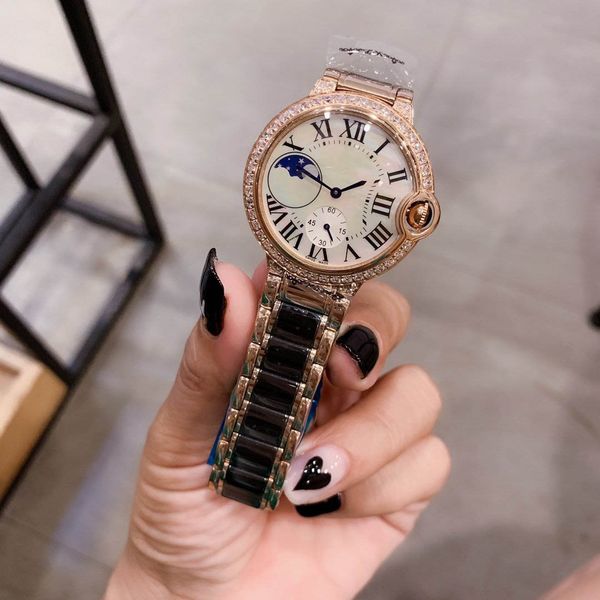 women watch quartz movement 36mm 316l stainless steel band women ballon wristwatches waterproof, Slivery;brown
women watch quartz movement 36mm 316l stainless steel band women ballon wristwatches waterproof, Slivery;brown