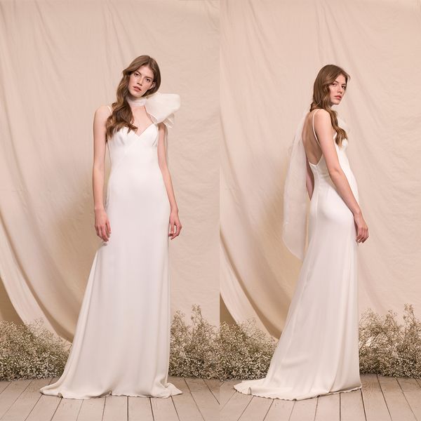 divine atelier modest sleeveless sheath wedding dresses spaghetti chiffon wedding dress sweep train vestidos de novia, White
divine atelier modest sleeveless sheath wedding dresses spaghetti chiffon wedding dress sweep train vestidos de novia, White