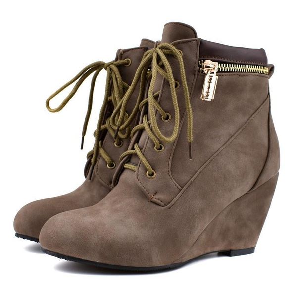 2019 new style winter women boots color panel youth ankle boots wedge lace-up women's rubber round toe fashion women shoes, Black
2019 new style winter women boots color panel youth ankle boots wedge lace-up women's rubber round toe fashion women shoes, Black