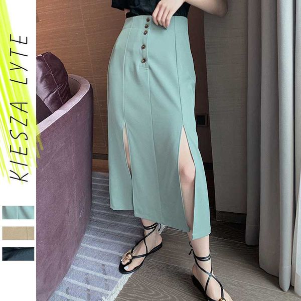 womens skirt 2020 new summer high waist slit solid green black khaki casual chic skirts office lady faldas mujer moda
womens skirt 2020 new summer high waist slit solid green black khaki casual chic skirts office lady faldas mujer moda