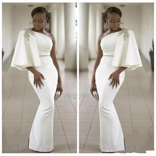 2019 white one shoulder mermaid evening dresses wear half sleeves formal beading african dubai women long sheath prom robe de soiree gowns, Black;red
2019 white one shoulder mermaid evening dresses wear half sleeves formal beading african dubai women long sheath prom robe de soiree gowns, Black;red