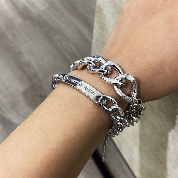 women lady bracelet bangle chain metal decoration fashion simple jewelry gift ll@17, Black
women lady bracelet bangle chain metal decoration fashion simple jewelry gift ll@17, Black