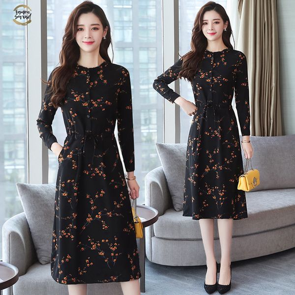 autumn winter new black floral vintage dress plus size midi dresses korean elegant women party long sleeve bodycon vestidos, Black;gray
autumn winter new black floral vintage dress plus size midi dresses korean elegant women party long sleeve bodycon vestidos, Black;gray
