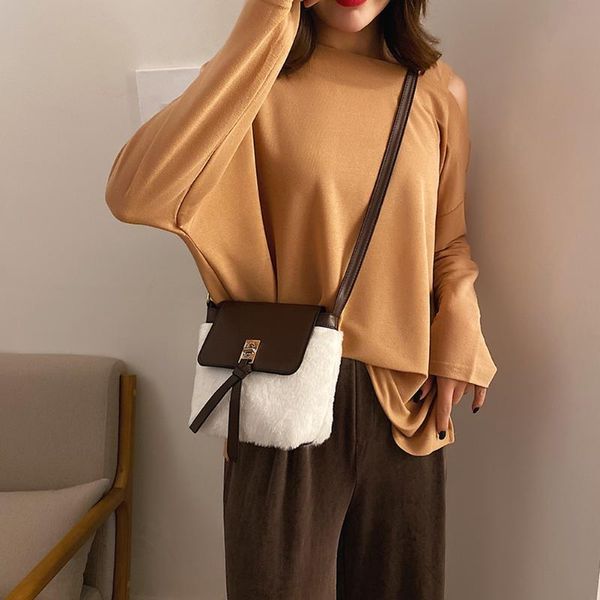 plush pu leather splicing color fashion women shoulder bag messenger durable casual female flap handbags
plush pu leather splicing color fashion women shoulder bag messenger durable casual female flap handbags
