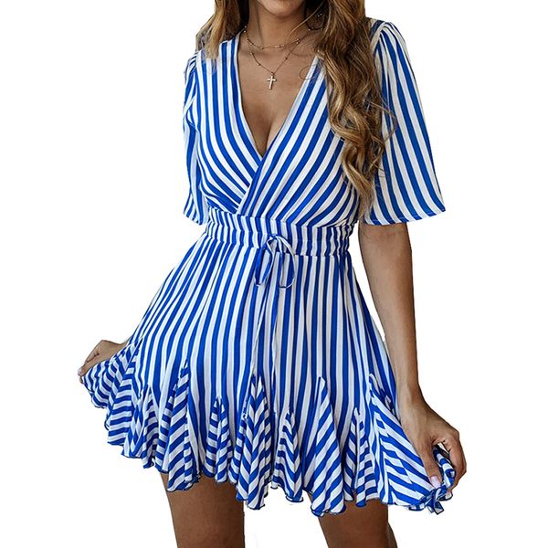europe women summer striped pleated mini dress for women blue yellow high waist bohemian beach dresses dress clothing new, Black;gray
europe women summer striped pleated mini dress for women blue yellow high waist bohemian beach dresses dress clothing new, Black;gray