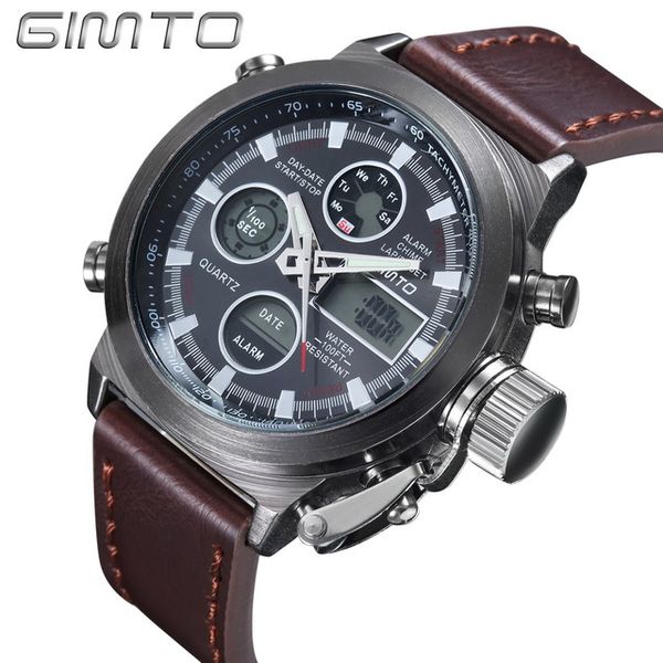fashion men watches brand gimto sport clock led display wristwatch casual leather strap watch waterproof montre homme gm201, Slivery;brown
fashion men watches brand gimto sport clock led display wristwatch casual leather strap watch waterproof montre homme gm201, Slivery;brown