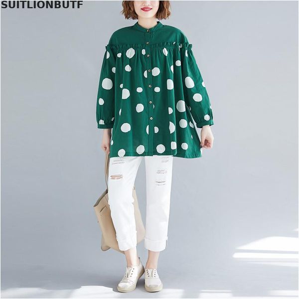 plus size kimono blouse tunic 2019 new polka dot blusas femininas spring autumn long sleeve ruffles cotton shirt vintage mujer, White
plus size kimono blouse tunic 2019 new polka dot blusas femininas spring autumn long sleeve ruffles cotton shirt vintage mujer, White