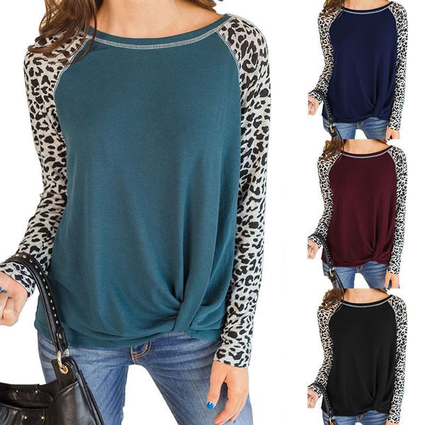 женская дизайнерская футболка с длинным рукавом leopard hem twist top осенняя одежда, White
женская дизайнерская футболка с длинным рукавом leopard hem twist top осенняя одежда, White