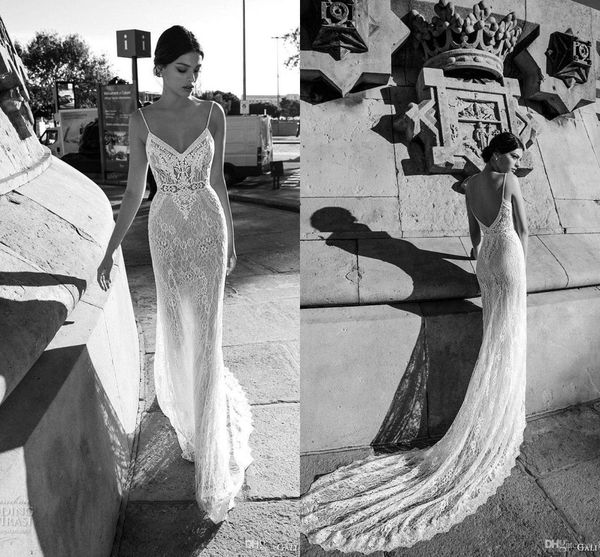 gali karten sheath full lace wedding dresses spaghetti straps open back sheer bridal gowns court train ba7495, White
gali karten sheath full lace wedding dresses spaghetti straps open back sheer bridal gowns court train ba7495, White