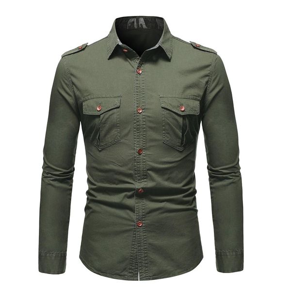 long-sleeved shirt for men epaulette design cotton casual men's shirts army green blouse men khaki new, White;black
long-sleeved shirt for men epaulette design cotton casual men's shirts army green blouse men khaki new, White;black