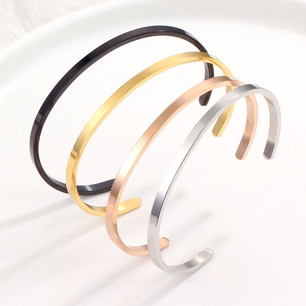 fashion women's simple polished wristband c-shaped opening stainless steel charming gold / silver bracelet bracelet jewelry gift, Black
fashion women's simple polished wristband c-shaped opening stainless steel charming gold / silver bracelet bracelet jewelry gift, Black