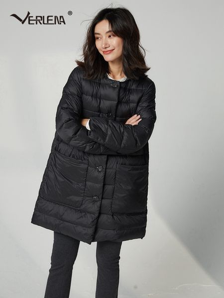 verlena black autumn winter down long coat women 90% white duck down 10% feather long sleeve double pockets warm straight coats
verlena black autumn winter down long coat women 90% white duck down 10% feather long sleeve double pockets warm straight coats