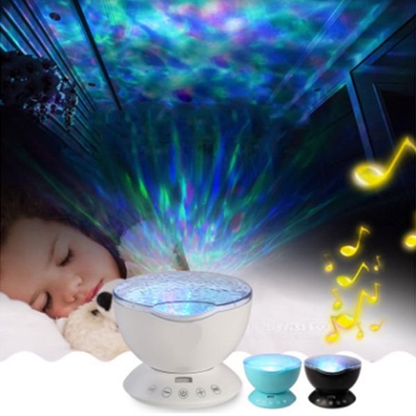 

7colors starry sky led night light remote control ocean wave projector lamp music player usb charging bedroom bedside light myc